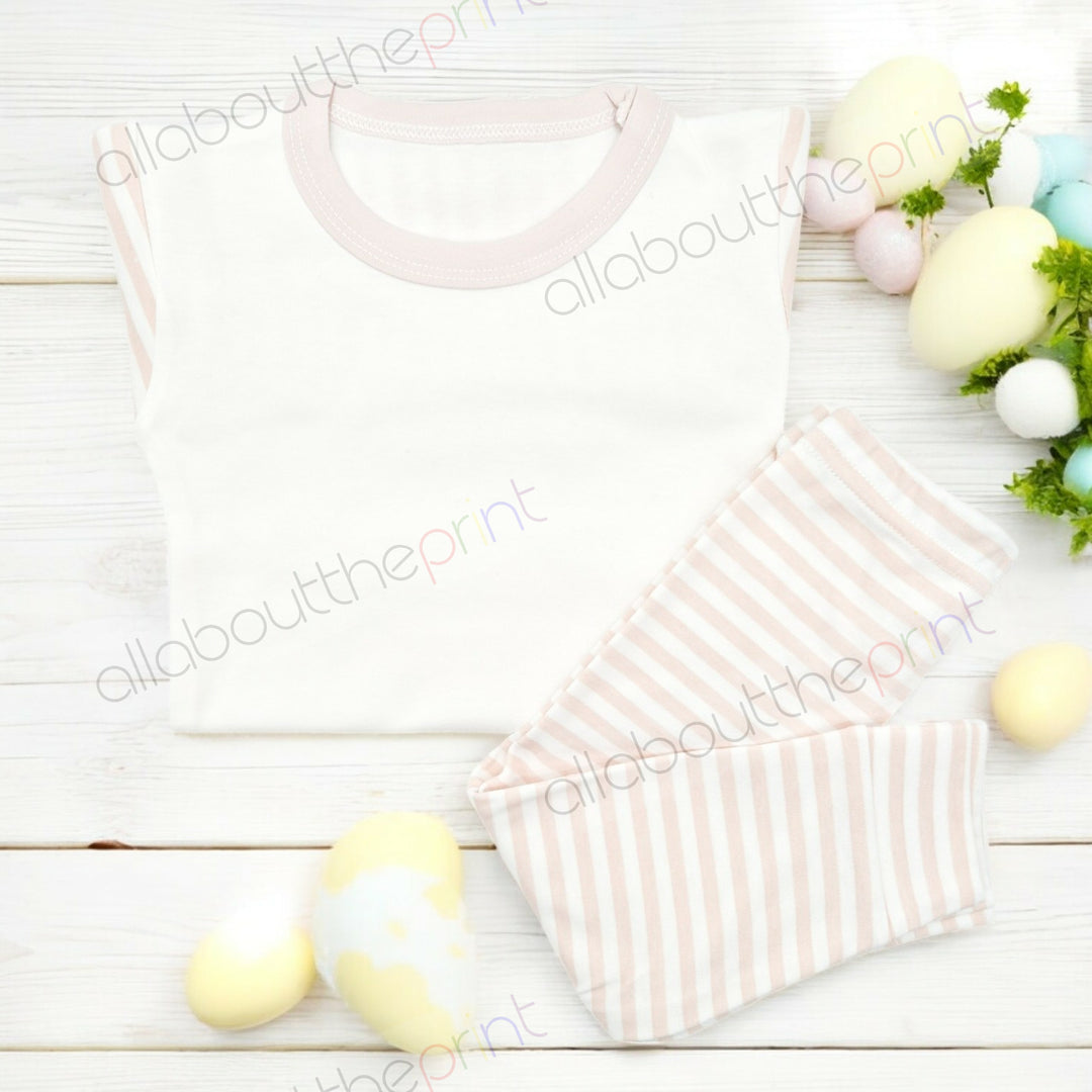 Beige Stripe Pyjama Mockup