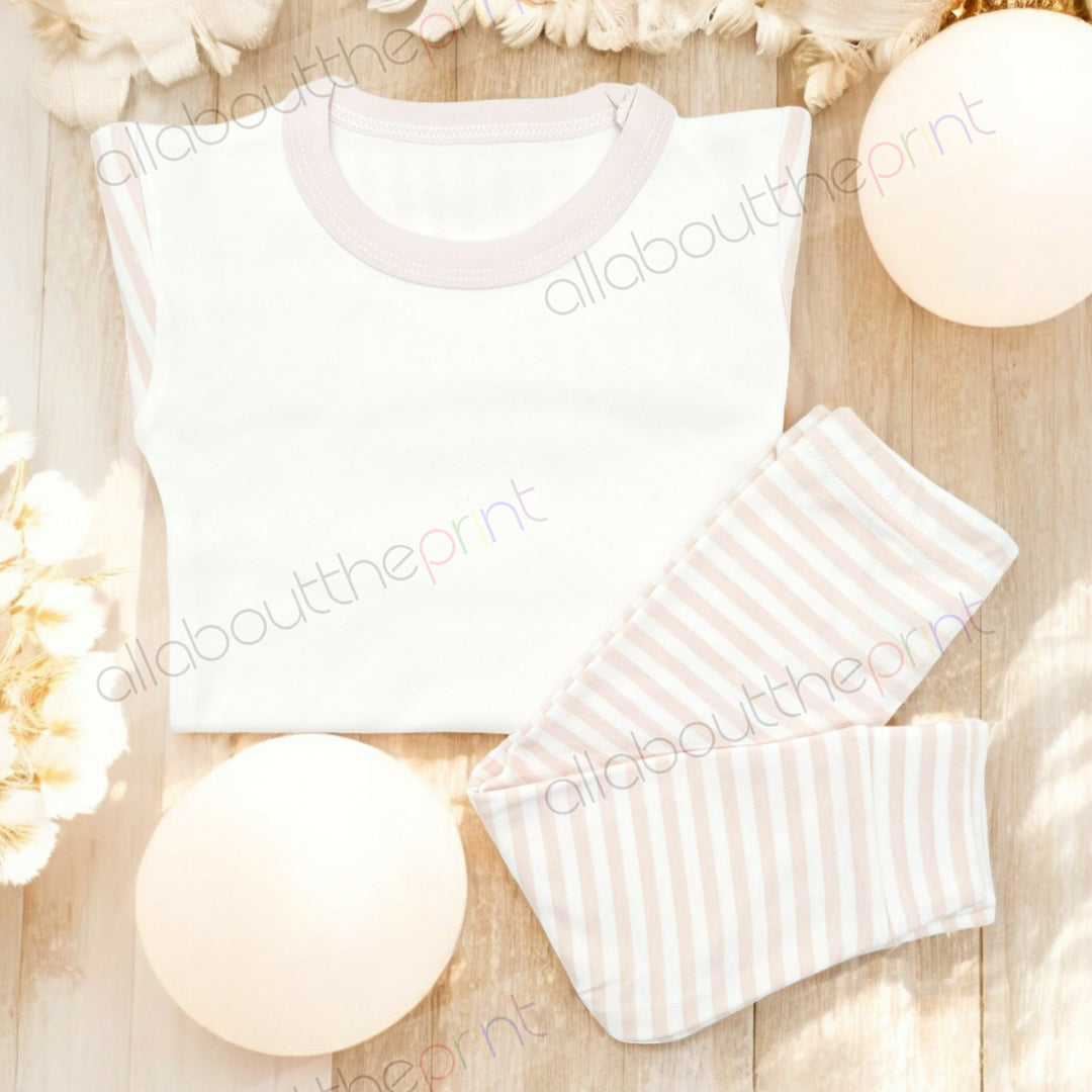 Beige Stripe Pyjama Mockup