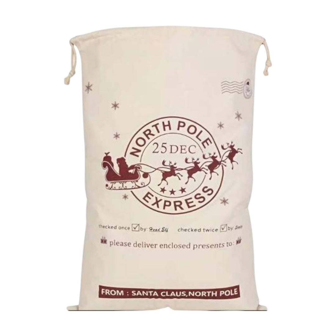 Santa Sack with Santa and Sleigh 50x70cm
