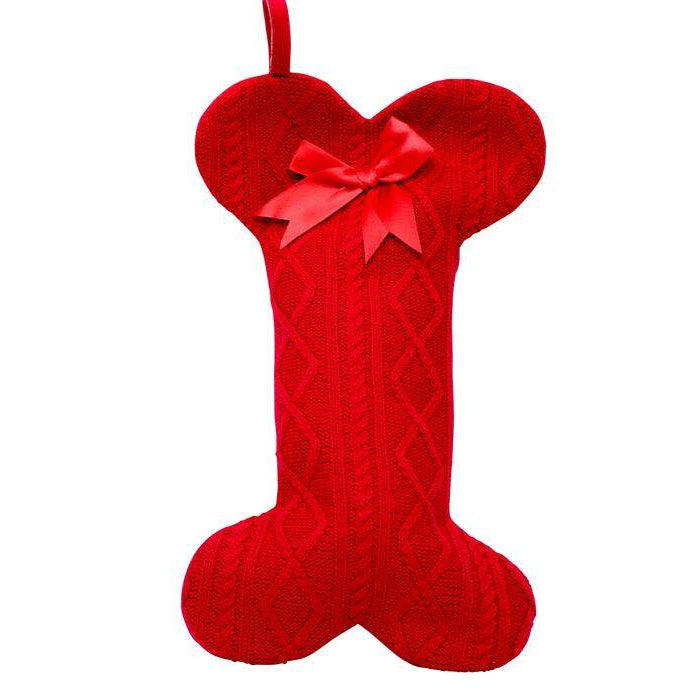 Red Knitted Dog Stocking