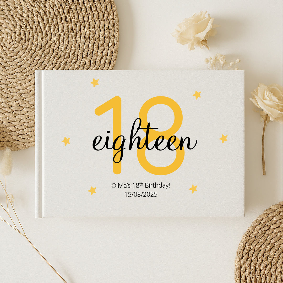 Personalised 18th Birthday Guest Book (Multiple Colours)