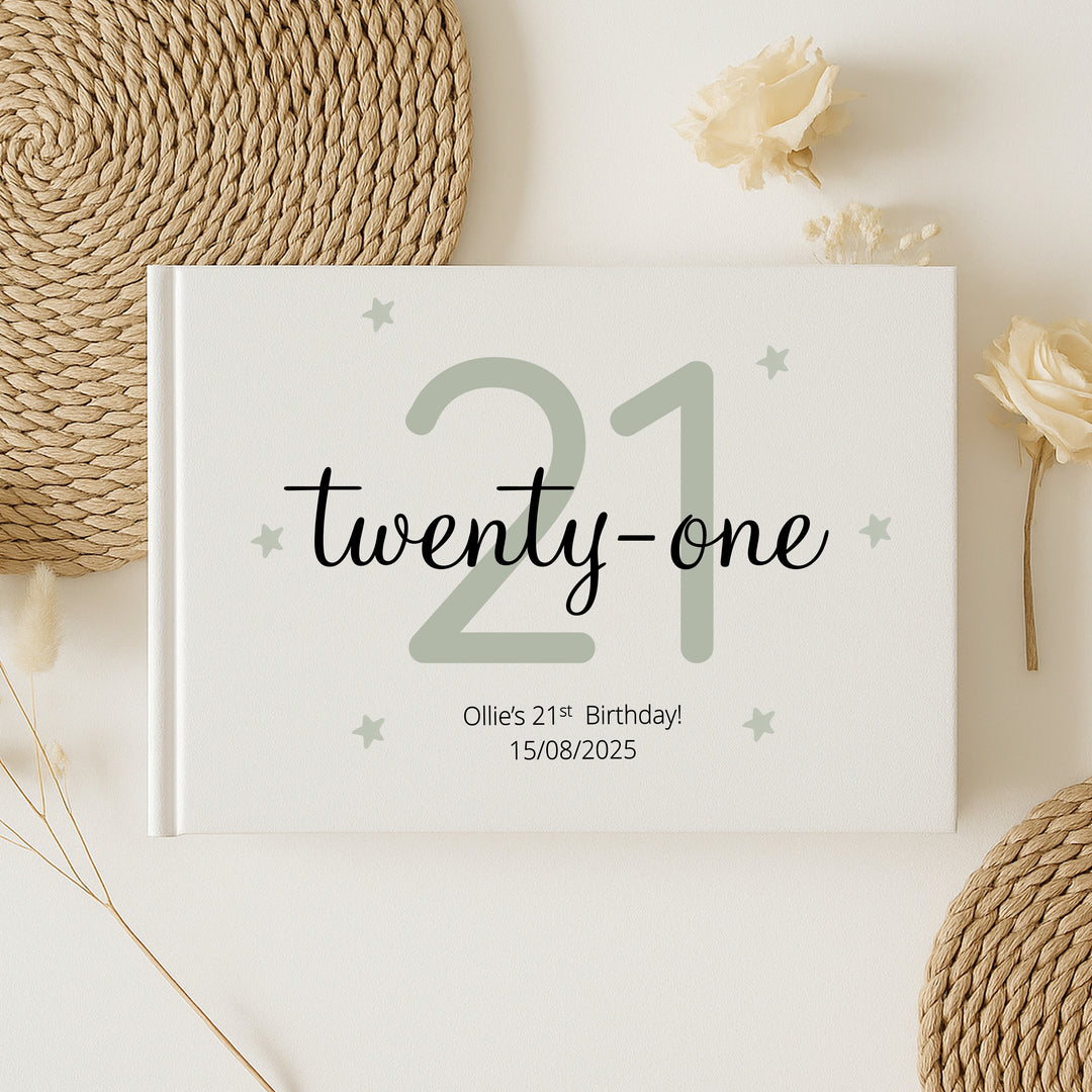 Personalised 21st Birthday Guest Book (Multiple Colours)