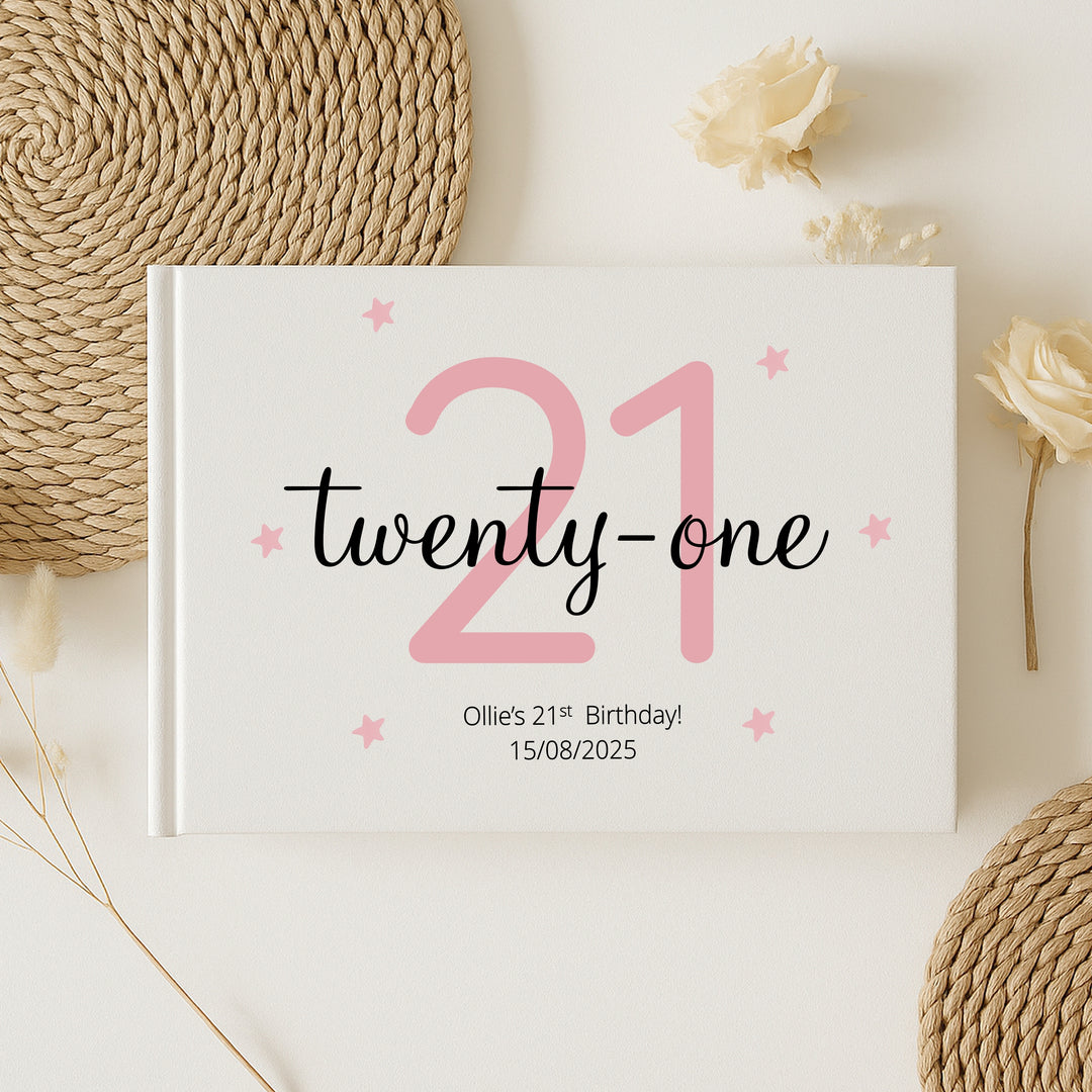 Personalised 21st Birthday Guest Book (Multiple Colours)