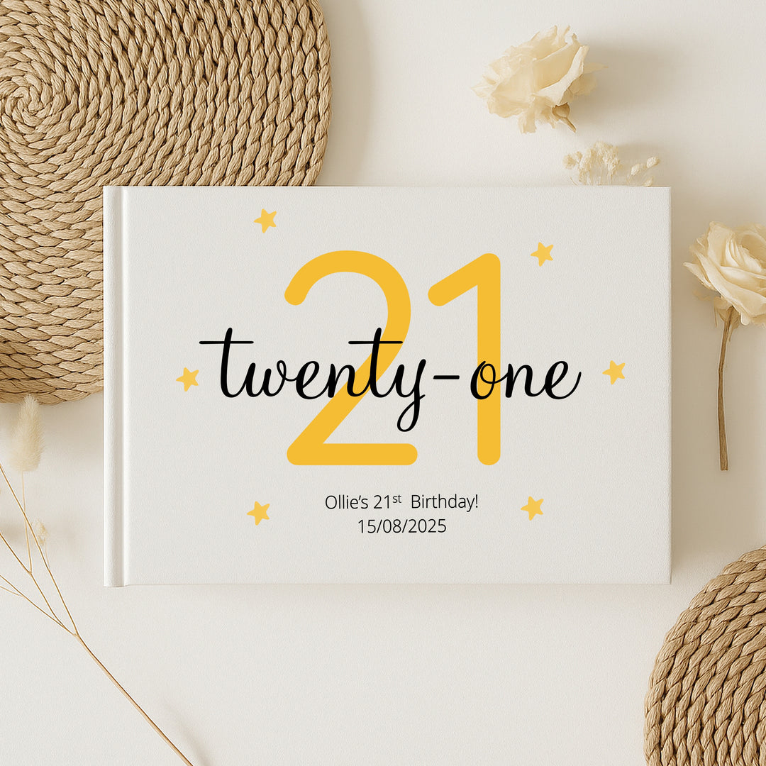 Personalised 21st Birthday Guest Book (Multiple Colours)