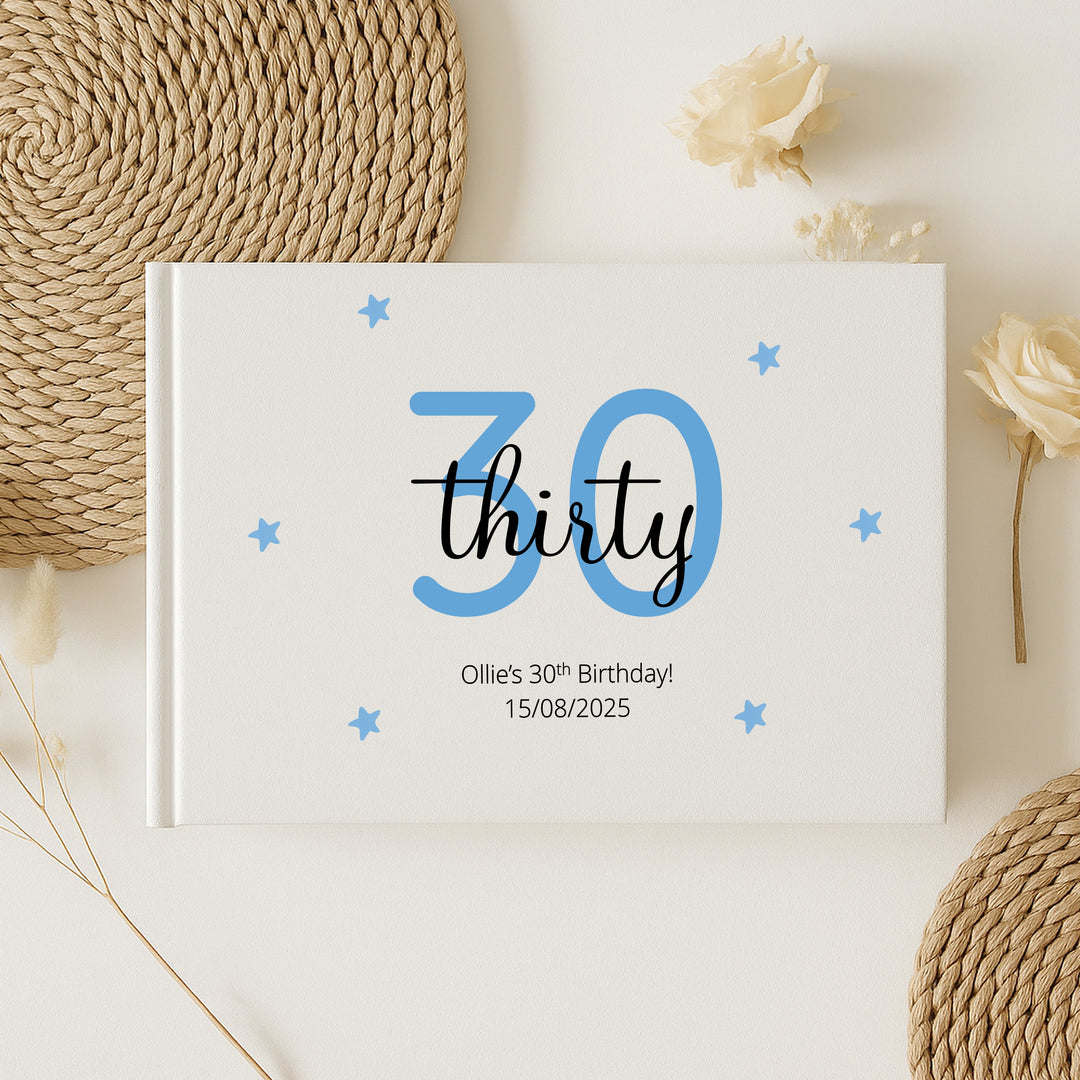 Personalised 30th Birthday Guest Book (Multiple Colours)