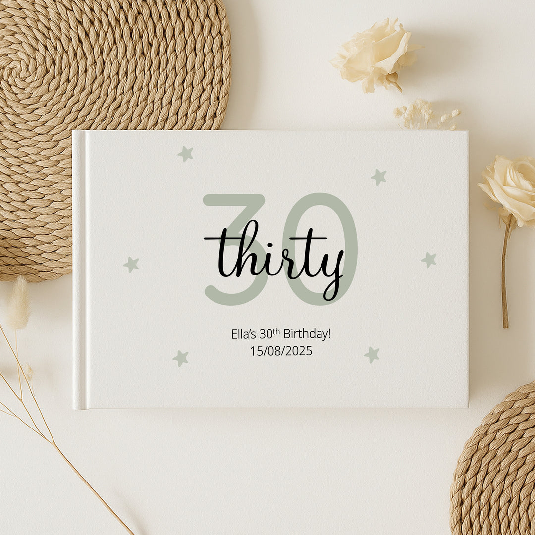 Personalised 30th Birthday Guest Book (Multiple Colours)