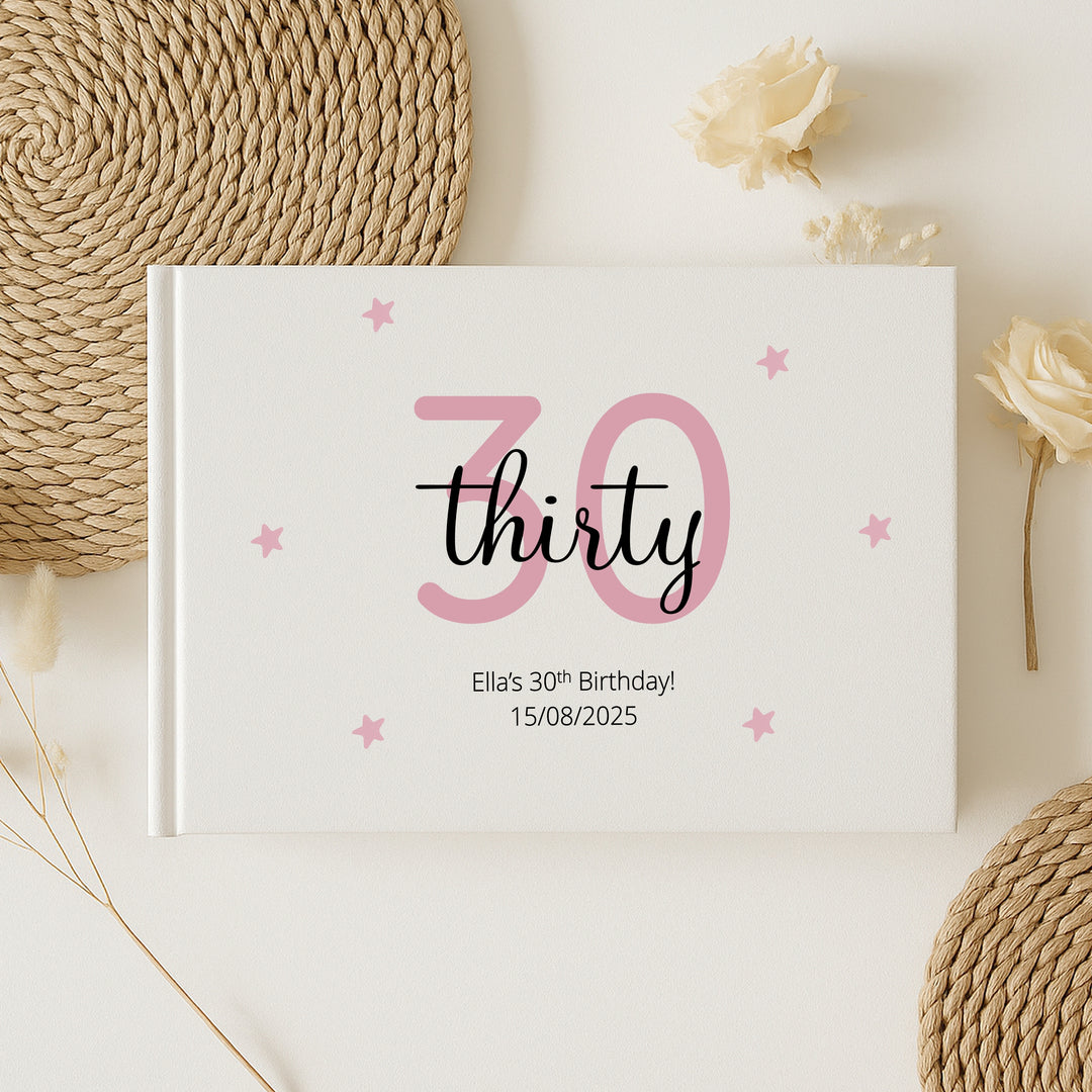 Personalised 30th Birthday Guest Book (Multiple Colours)