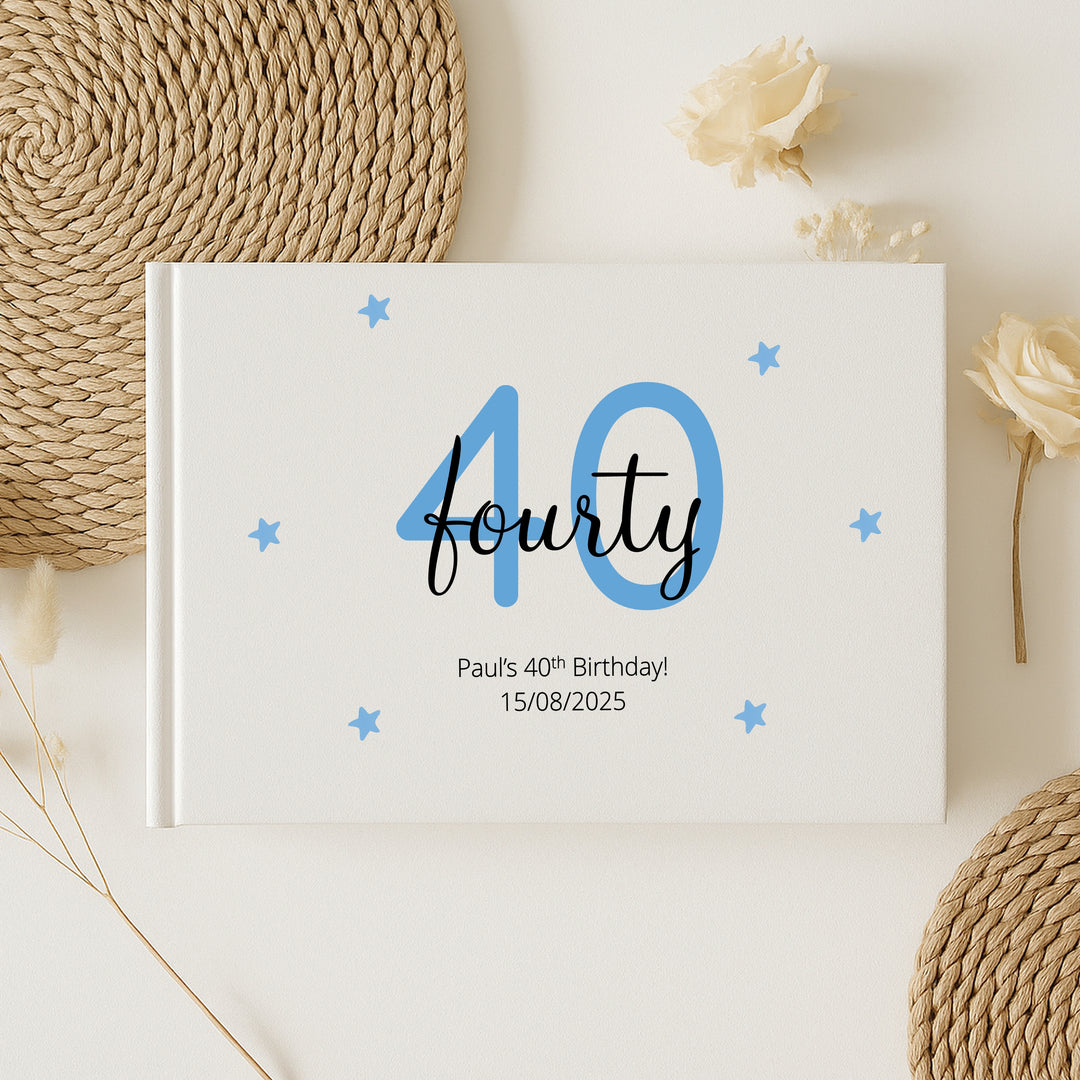 Personalised 40th Birthday Guest Book (Multiple Colours)