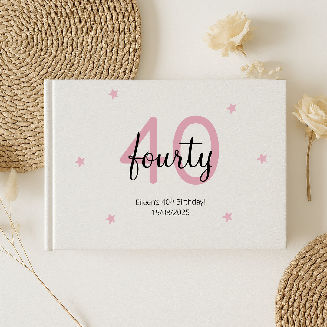 Personalised 40th Birthday Guest Book (Multiple Colours)