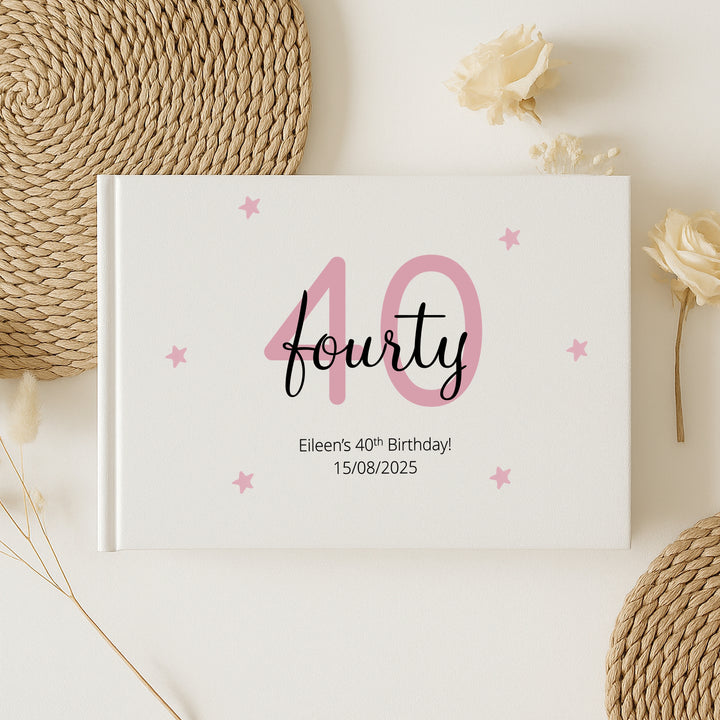 Personalised 40th Birthday Guest Book (Multiple Colours)