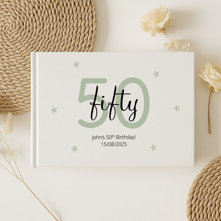 Personalised 50th Birthday Guest Book (Multiple Colours)