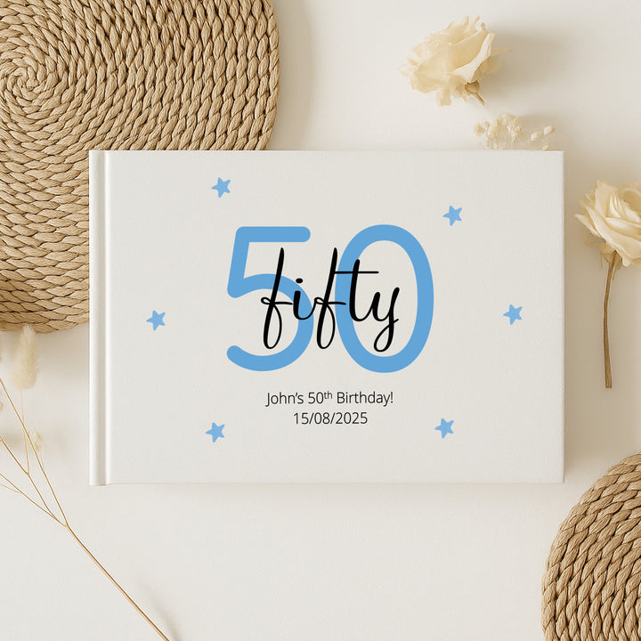 Personalised 50th Birthday Guest Book (Multiple Colours)