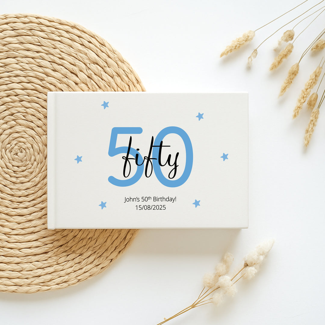 Personalised 50th Birthday Guest Book (Multiple Colours)