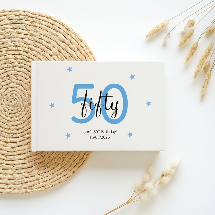 Personalised 50th Birthday Guest Book (Multiple Colours)