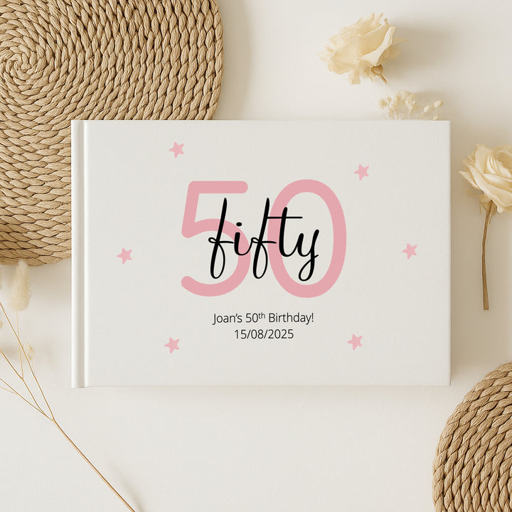 Personalised 50th Birthday Guest Book (Multiple Colours)