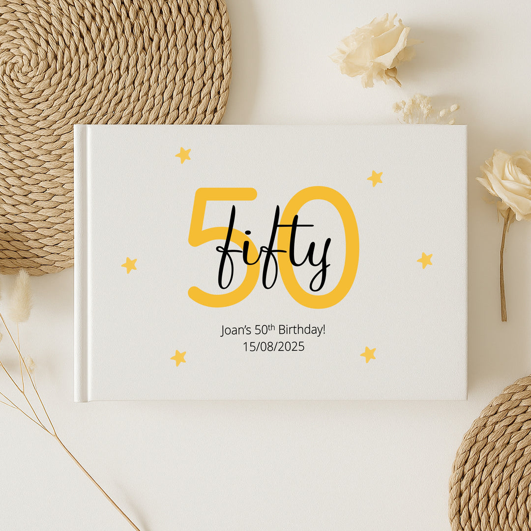 Personalised 50th Birthday Guest Book (Multiple Colours)