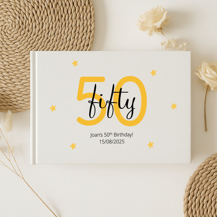 Personalised 50th Birthday Guest Book (Multiple Colours)
