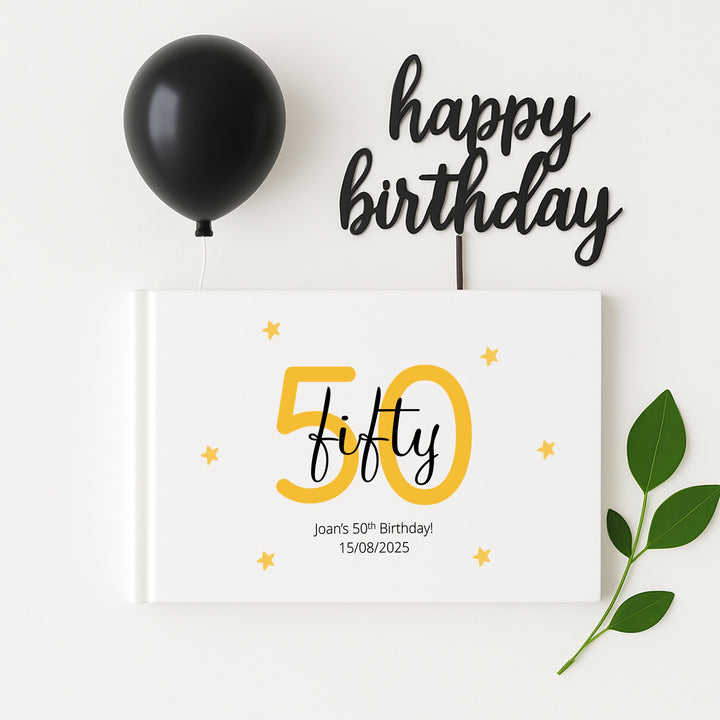 Personalised 50th Birthday Guest Book (Multiple Colours)