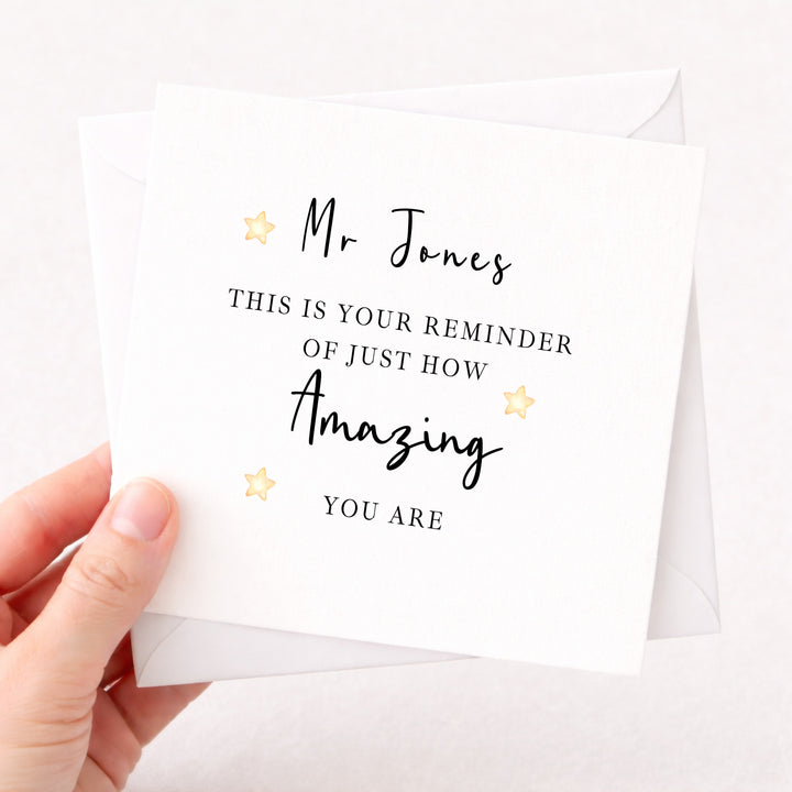 Personalised Amazing Teacher Card