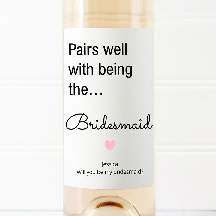 Personalised Bridesmaid Bottle Sticker