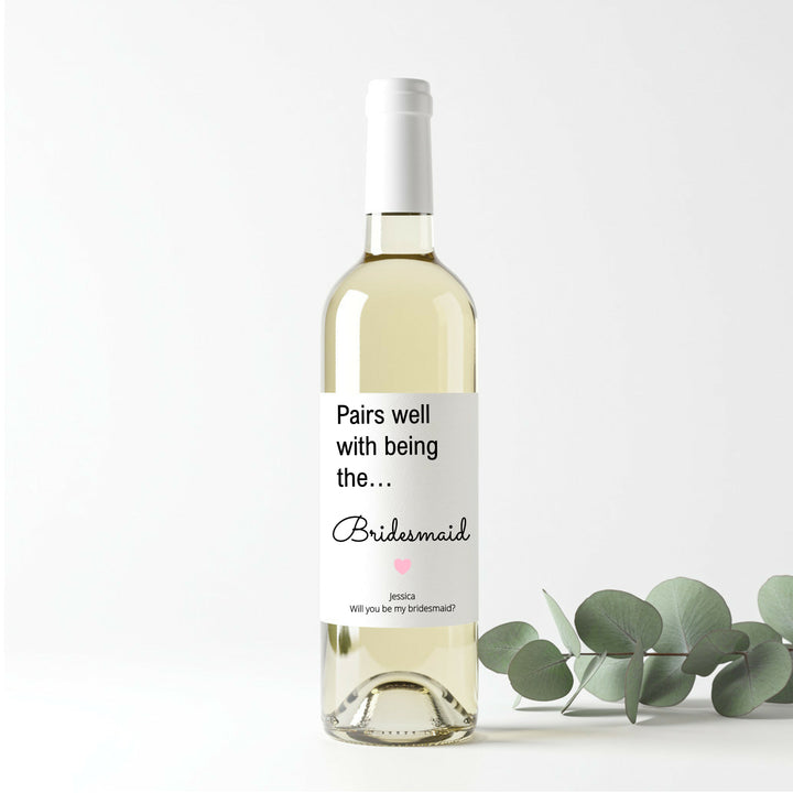 Personalised Bridesmaid Bottle Sticker