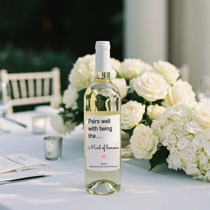 Personalised Maid Of Honour Bottle Sticker