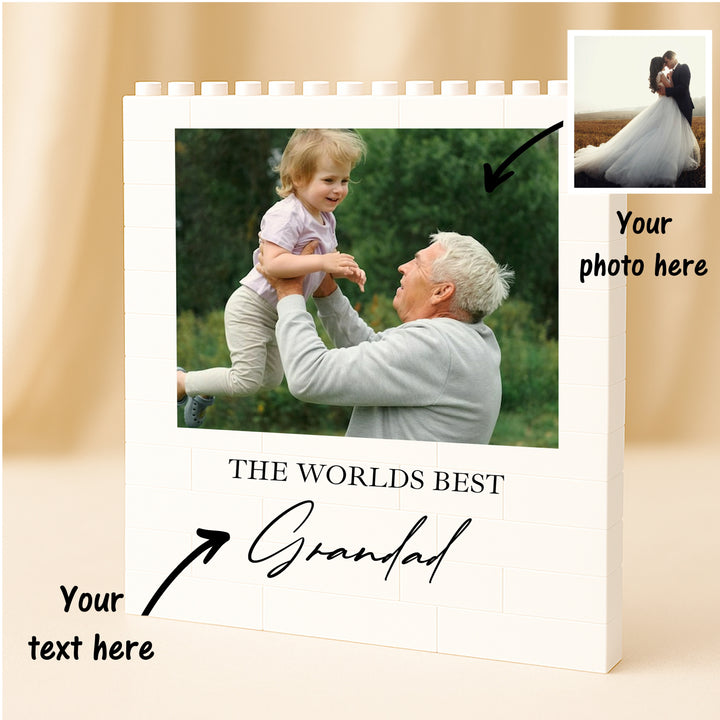 Grandad Photo Building Block - Personalised Gift For Him