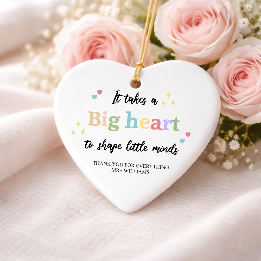 Personalised Big Heart Ornament Techer Gift