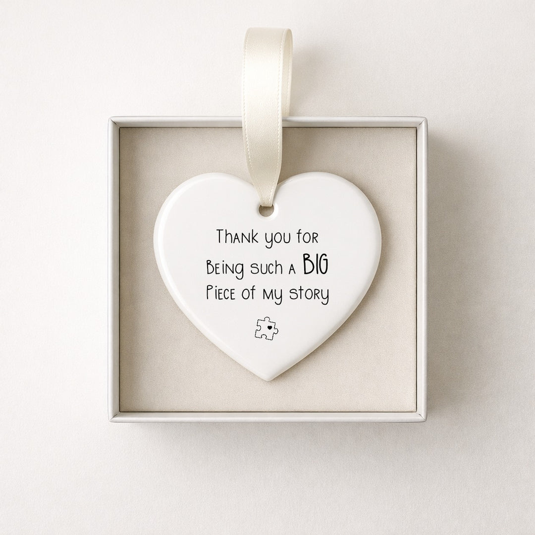 Thank You Puzzle Piece Heart Ornament Teacher Gift