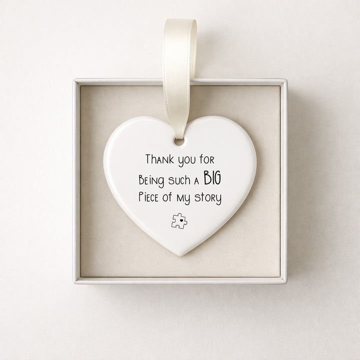 Thank You Puzzle Piece Heart Ornament Teacher Gift