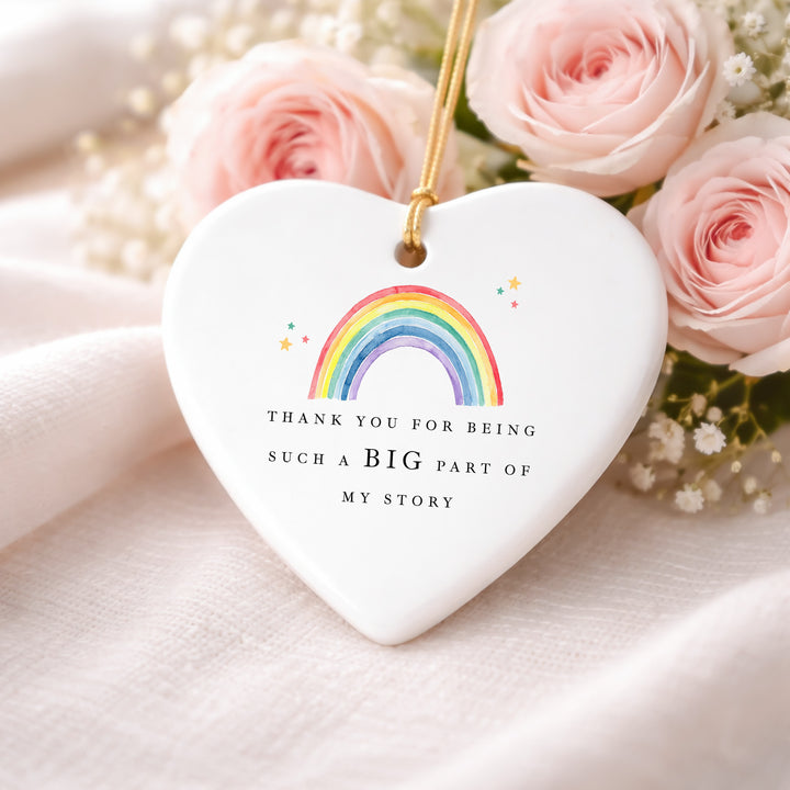 Rainbow Thank You Heart Ornament Teacher Gift