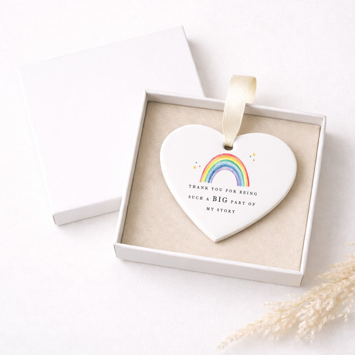 Rainbow Thank You Heart Ornament Teacher Gift
