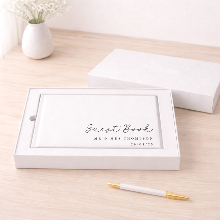 Personalised Simple Script Wedding Guest Book
