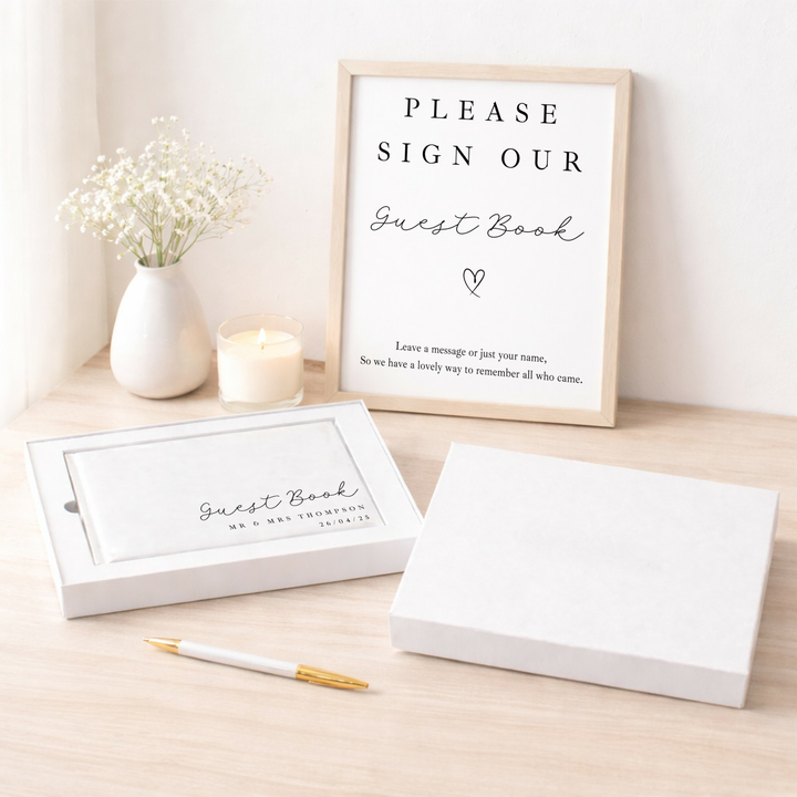 Personalised Simple Script Wedding Guest Book