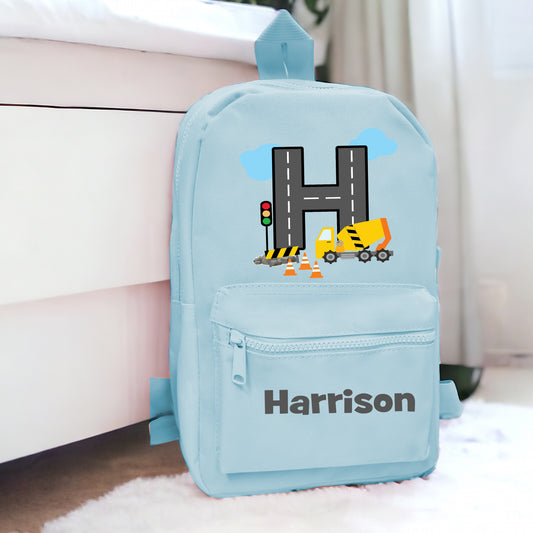 Personalised Digger Initial Back Pack