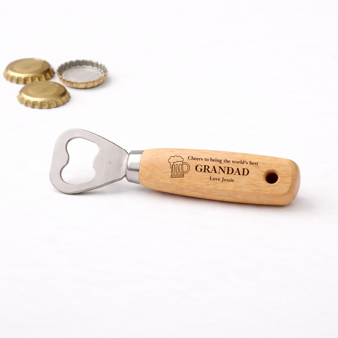 Personalised Cheers Dad Engraved Bottle Opener
