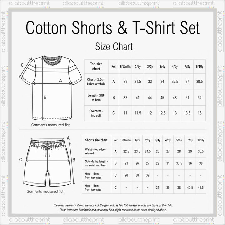 Personalised Initial Kids Cotton Short Set
