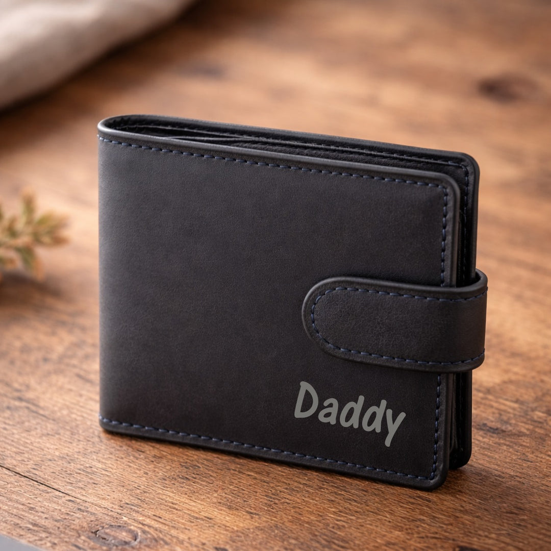 Engraved Daddy Leather Wallet