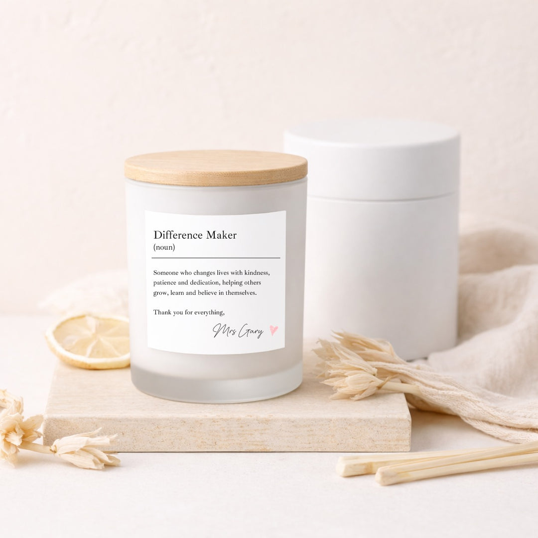 Personalised Difference Maker Teacher Gift Candle &amp; Box