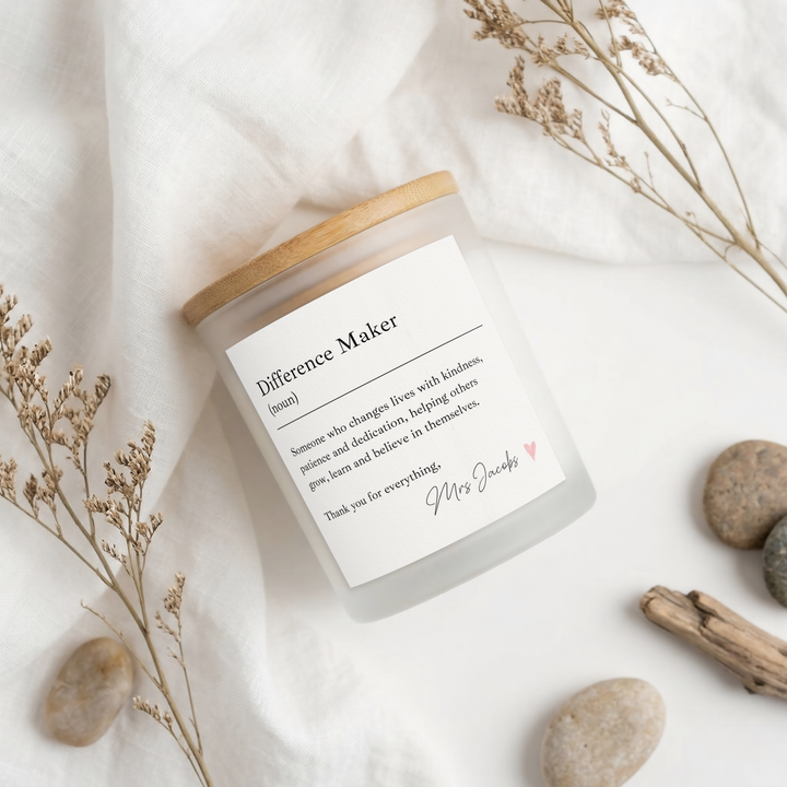 Personalised Difference Maker Teacher Gift Candle &amp; Box