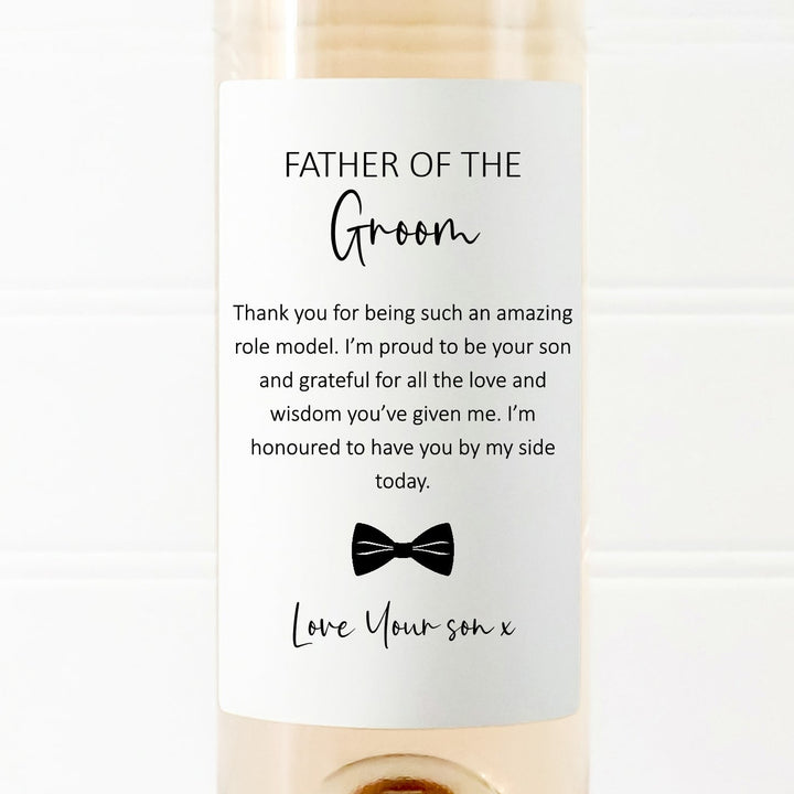 Personalised Father of Groom Bottle Sticker