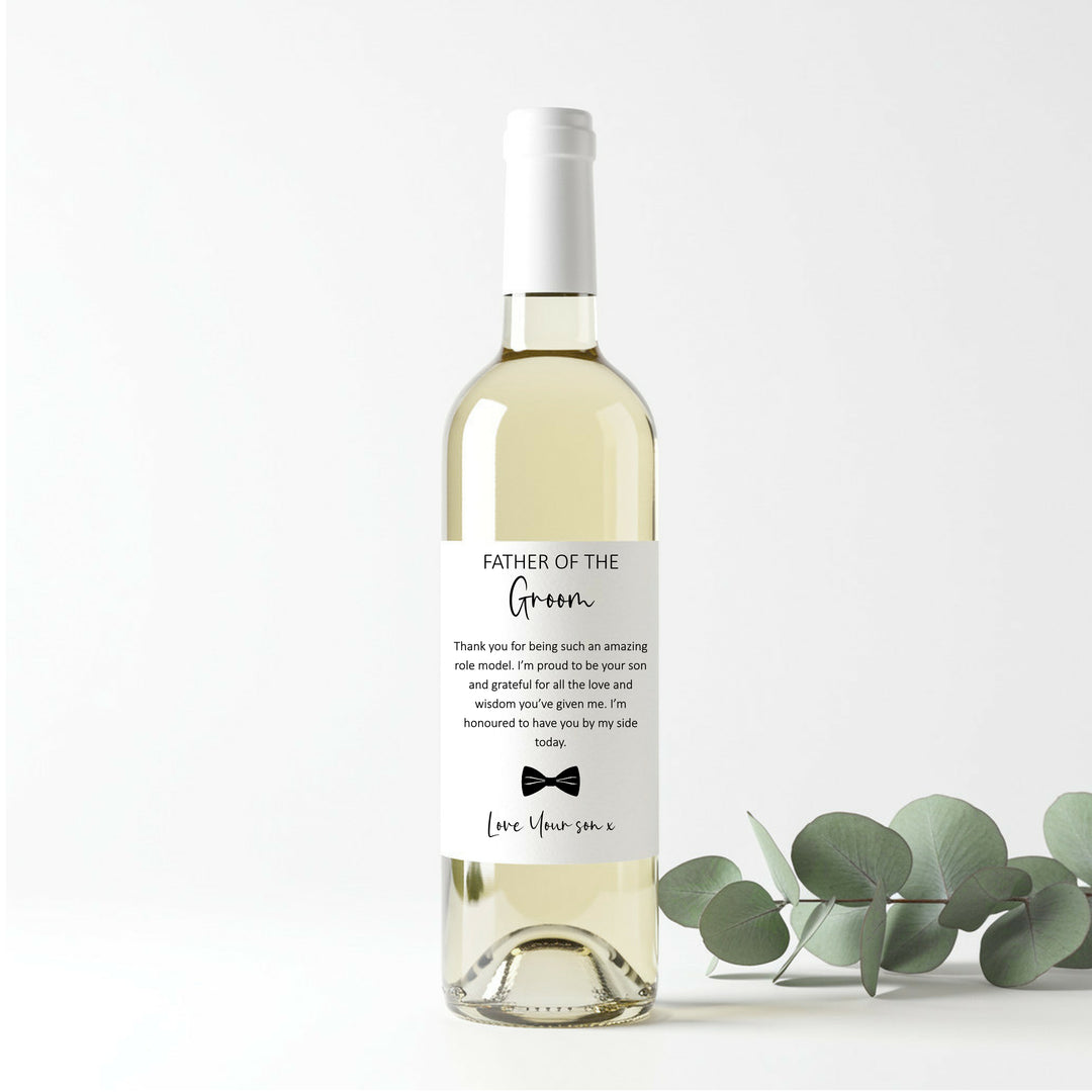 Personalised Father of Groom Bottle Sticker