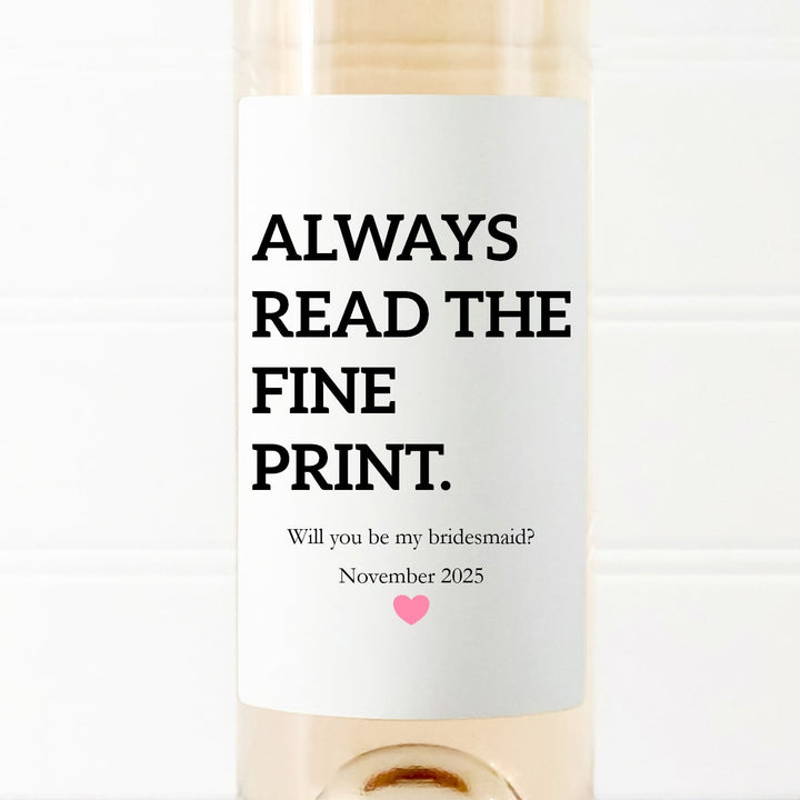 Personalised Bridesmaid Bottle Sticker