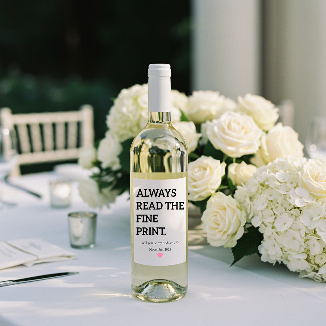 Personalised Bridesmaid Bottle Sticker