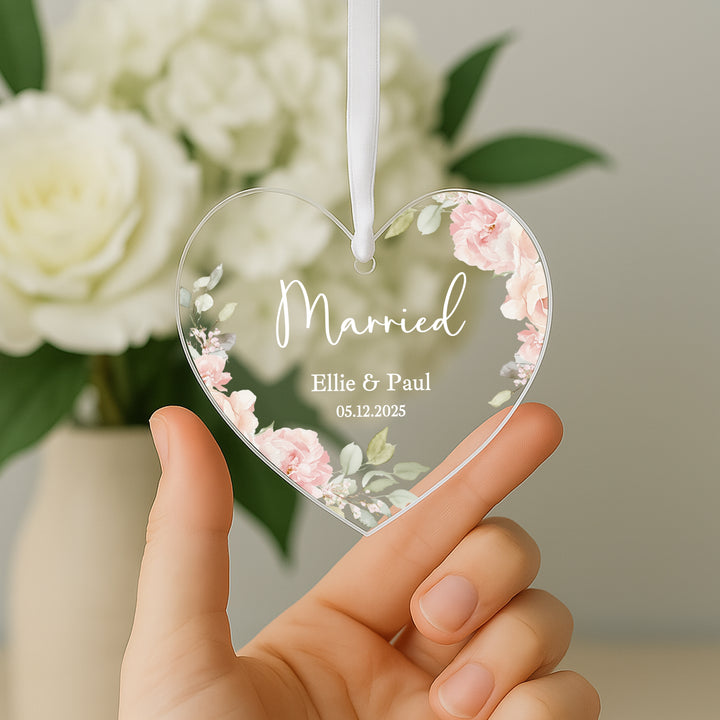 Personalised Just Married Keepsake Ornament