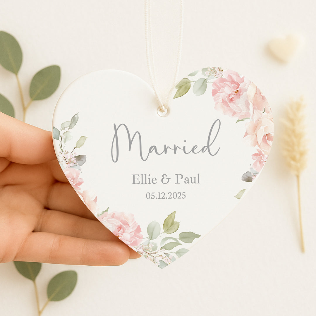 Personalised Just Married Keepsake Ornament
