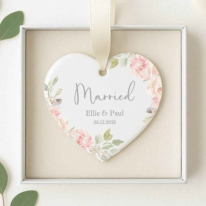 Personalised Just Married Keepsake Ornament