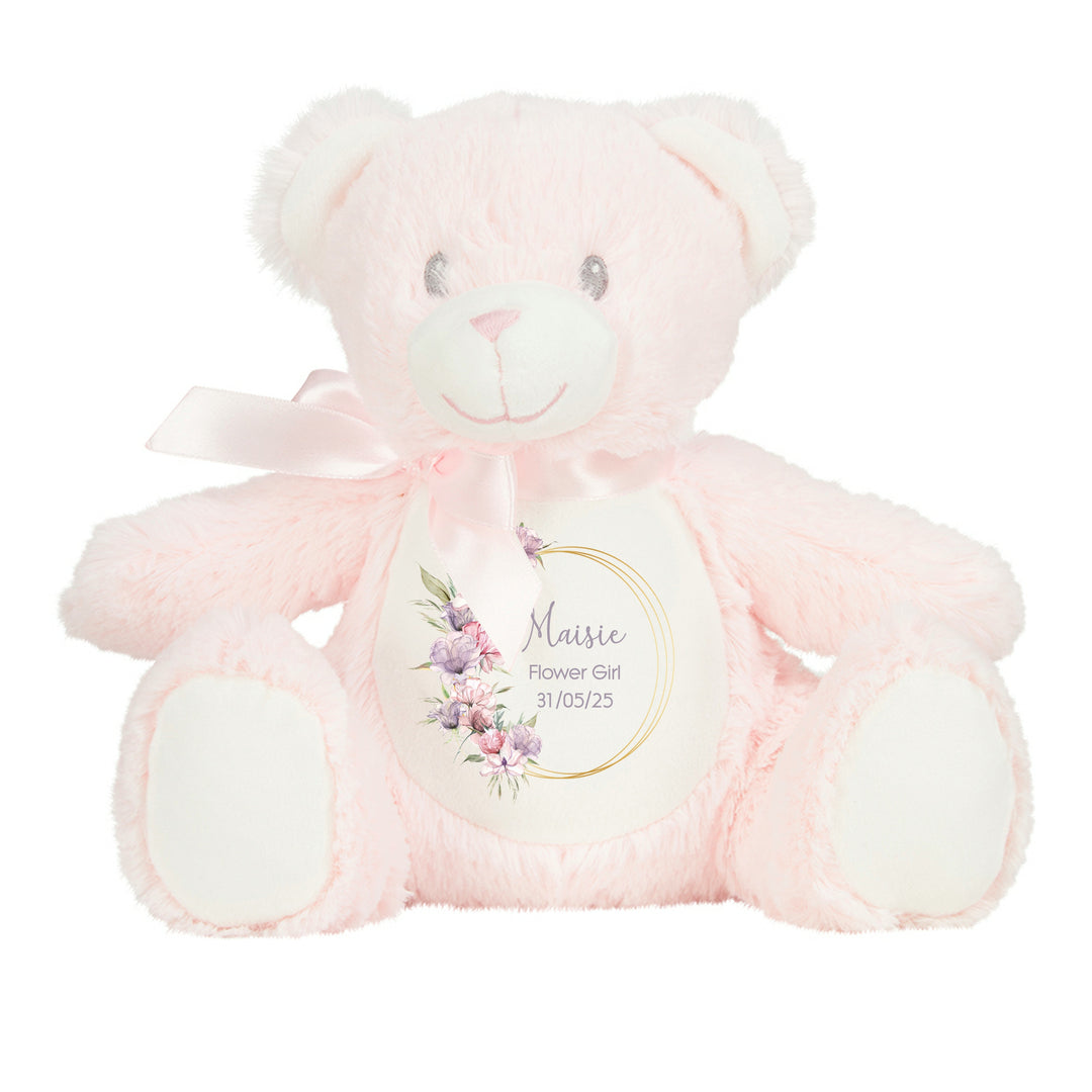 Personalised Flower Girl Boho Wreath Teddy/Bunny