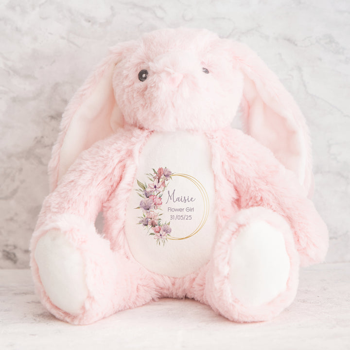 Personalised Flower Girl Boho Wreath Teddy/Bunny