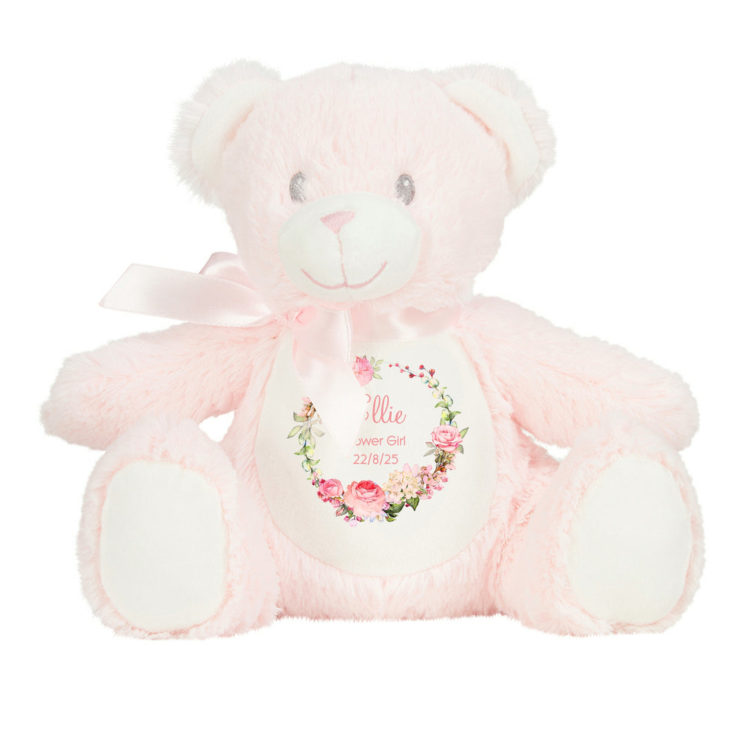 Personalised Flower Girl Rose Wreath Teddy/Bunny